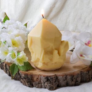 Pastel Geel Kaars - Ruwe Edelsteen Punt - Crystal Cave