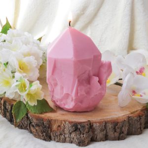 Pastel Roze Kaars - Ruwe Edelsteen Punt - Crystal Cave