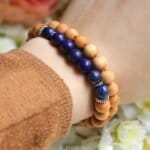 Lapis lazuli armband met hout - Crystal Cave