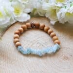 Aquamarijn houten armband - Crystal Cave