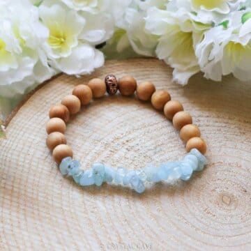 Aquamarijn houten armband - Crystal Cave