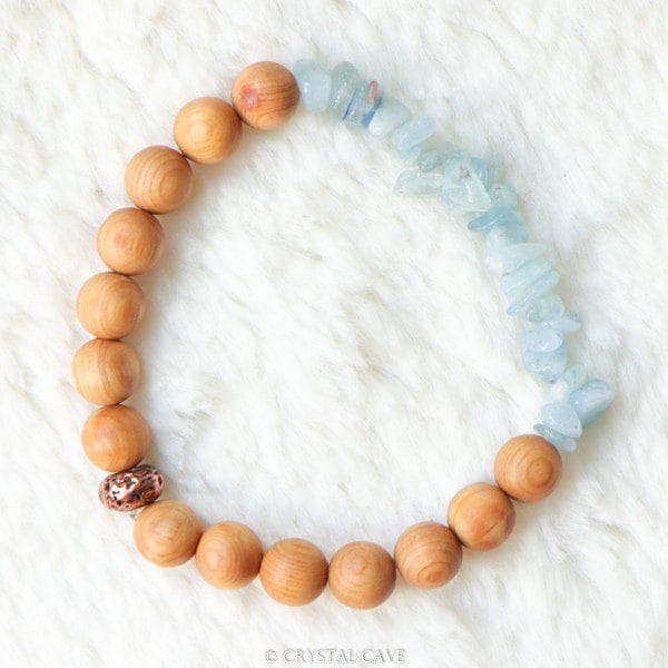 Aquamarijn splitarmband - Crystal Cave