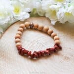 Rode jaspis houten armband - Crystal Cave