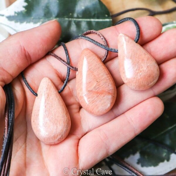 Roze maansteen ketting - Crystal Cave