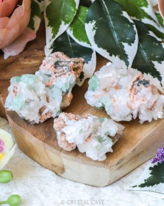 Ruwe apofyliet stilbiet heulandiet cluster - Crystal Cavbe