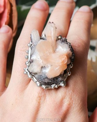Ruwe stilbiet handgemaakte ring kopen - Crystal Cave