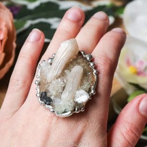 Ruwe stilbiet ring kopen - Crystal Cave