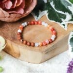 Abrikoos agaat 6mm armband - Crystal Cave