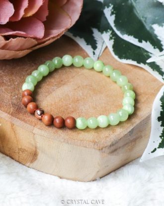 Groene calciet 6mm armband - Crystal Cave