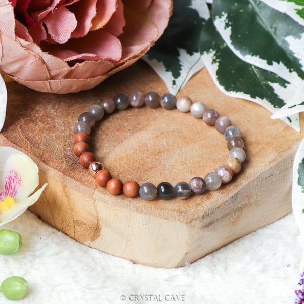 Zwarte maansteen 6mm armband - Crystal Cave