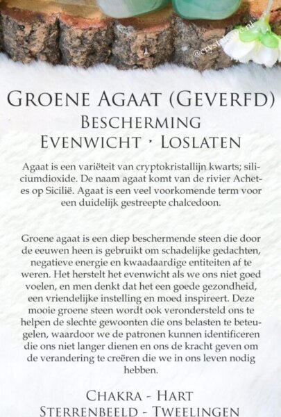 Groene agaat betekenis - Crystal Cave