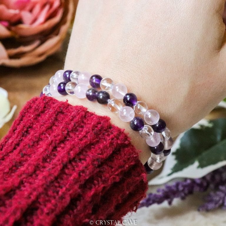 Gouden driehoek 6mm armband - Crystal Cave