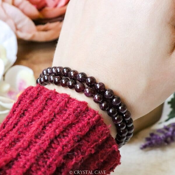 Granaat 6mm armband - Crystal Cave