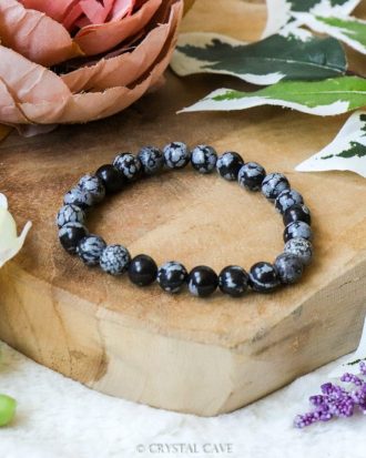 Sneeuwvlok obsidiaan armbandje - Crystal Cave