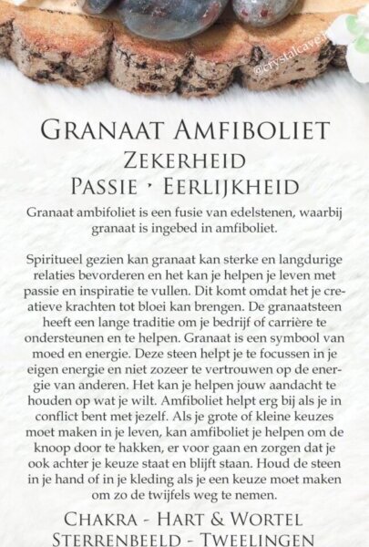 Granaat amfiboliet betekenis - Crystal Cave