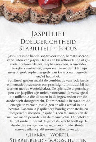 Jaspilliet betekenis - Crystal Cave