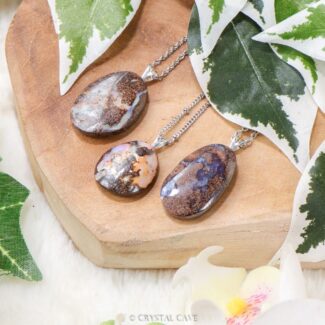 Boulder opaal ketting zilver - Crystal Cave