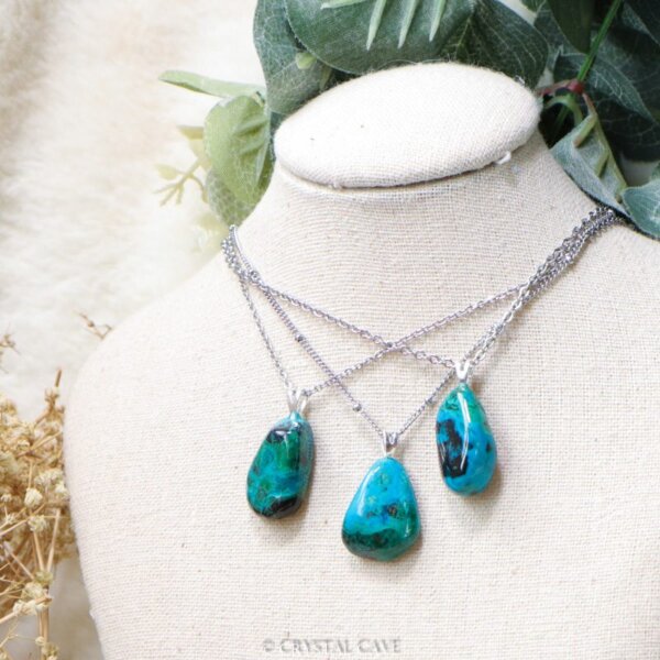 Chrysocolla zilveren sieraad - Crystal Cave
