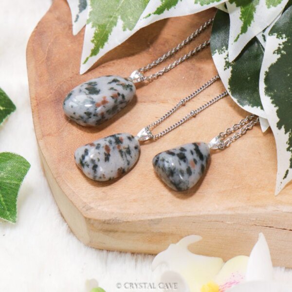 Granaat gneis actinoliet ketting zilver - Crystal Cave