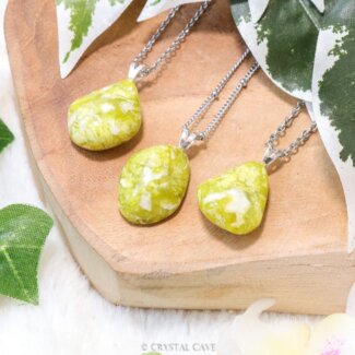 Lizardiet ketting zilver - Crystal Cave