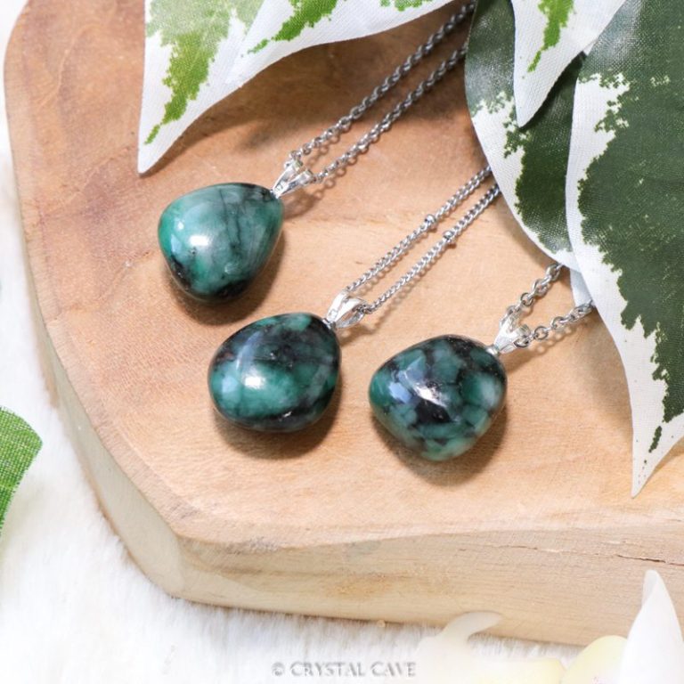 Smaragd ketting zilver - Crystal Cave
