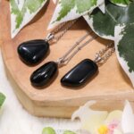 Zilver obsidiaan ketting zilver - Crystal Cave