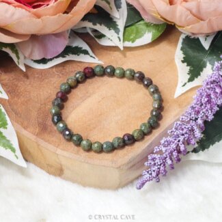 Drakenbloed jaspis facet armbandje - Crystal Cave