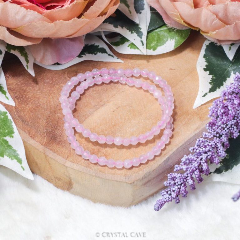 Rozenkwarts facet armband kinderen - Crystal Cave