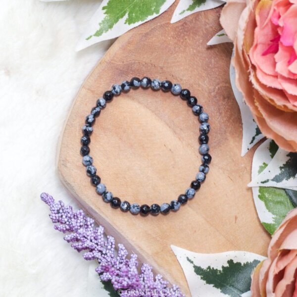 Sneeuwvlok obsidiaan edelsteen armband kind - Crystal Cave