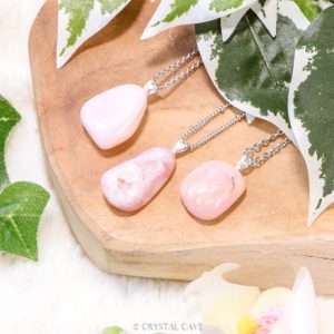 Roze opaal ketting zilver - Crystal Cave