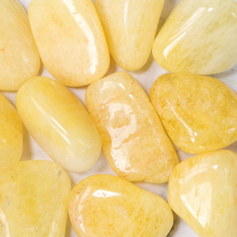 Yellow Danburite Cuddle Stone Tumbled Stone Stone Polished Crystal Cave