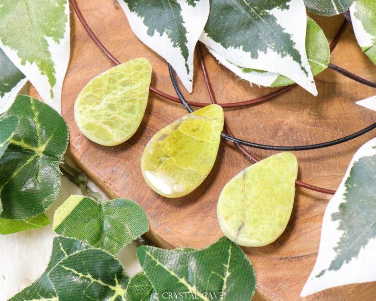 Groene opaal ema egg ketting - Crystal Cave
