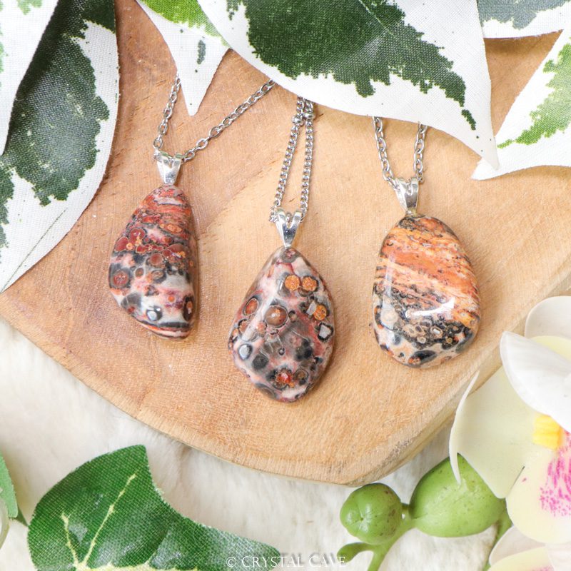 Blue Lace Agate & Leopard Skin Jasper Pendants Blue Lace Agate & Leopard Skin Jasper Pendants