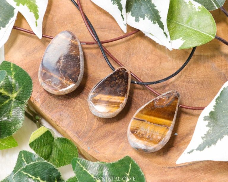 Tijgeroog ema egg ketting - Crystal Cave