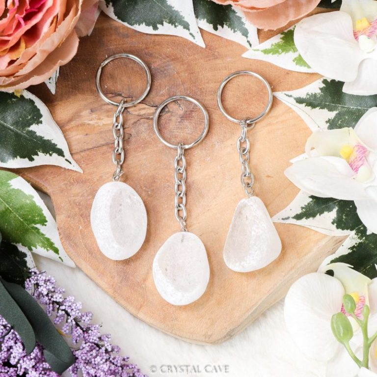 Bergkristal ema egg sleutelhanger - Crystal Cave