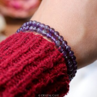 Amethist 4mm armband - Crystal Cave