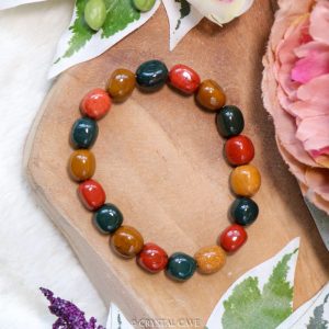Heliotroop caramel jaspis rode jaspis trommelsteen armband - Crystal Cave