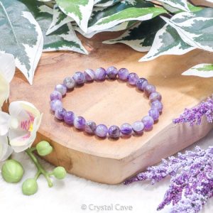 Amethistkwarts natuursteen armband - Crystal Cave