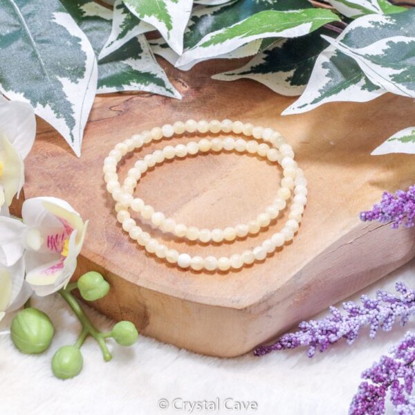 Gele aragoniet kinderarmband - Crystal Cave