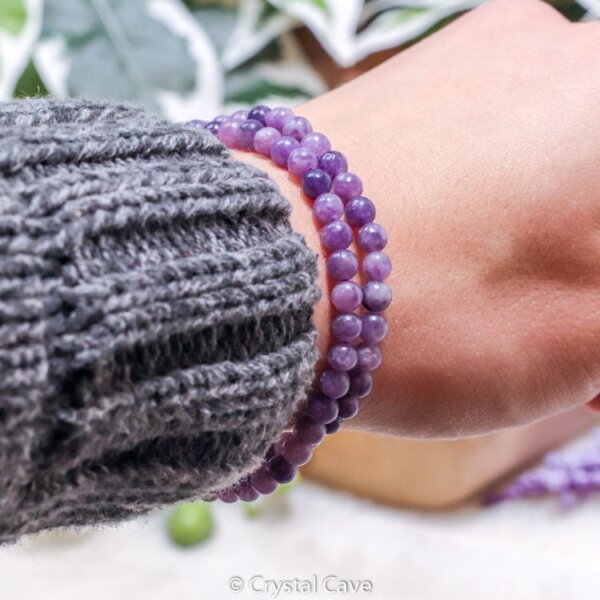 Lepidoliet 4mm armband - Crystal Cave