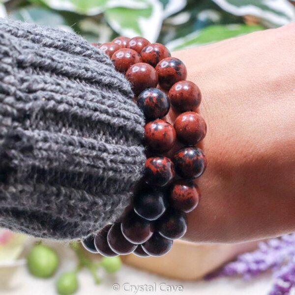 Mahonie obsidiaan 10mm armband - Crystal Cave