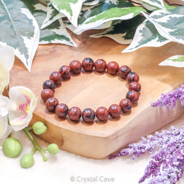 Mahonie obsidiaan natuursteen armband - Crystal Cave