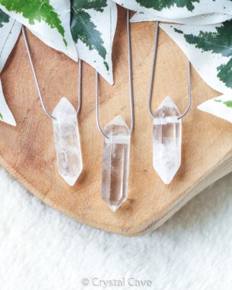 Bergkristal dubbeleinder hanger - Crystal Cave
