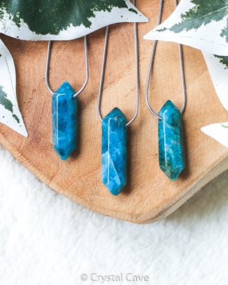 Blauwe apatiet dubbeleinder hanger - Crystal Cave