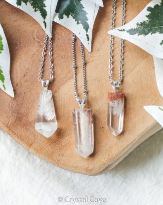 Fantoomkwarts punt 925 zilver - Crystal Cave