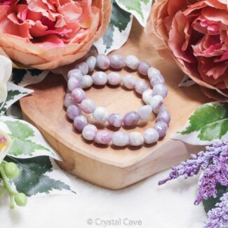 Lepidoliet rubelliet knuffelsteen armband - Crystal Cave