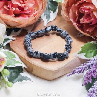 Sneeuwvlok obsidiaan barock armband - Crystal Cave