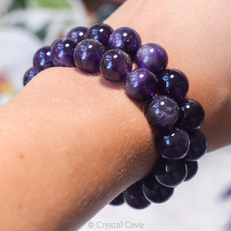 Amethist 12mm armband - Crystal Cave