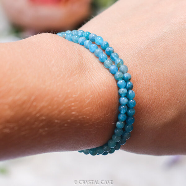 Blauwe apatiet 4mm armband - Crystal Cave