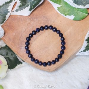 Blauwe goudsteen edelstenen kinderarmbandje - Crystal Cave